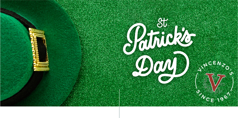 St. Patricks day text on green grass